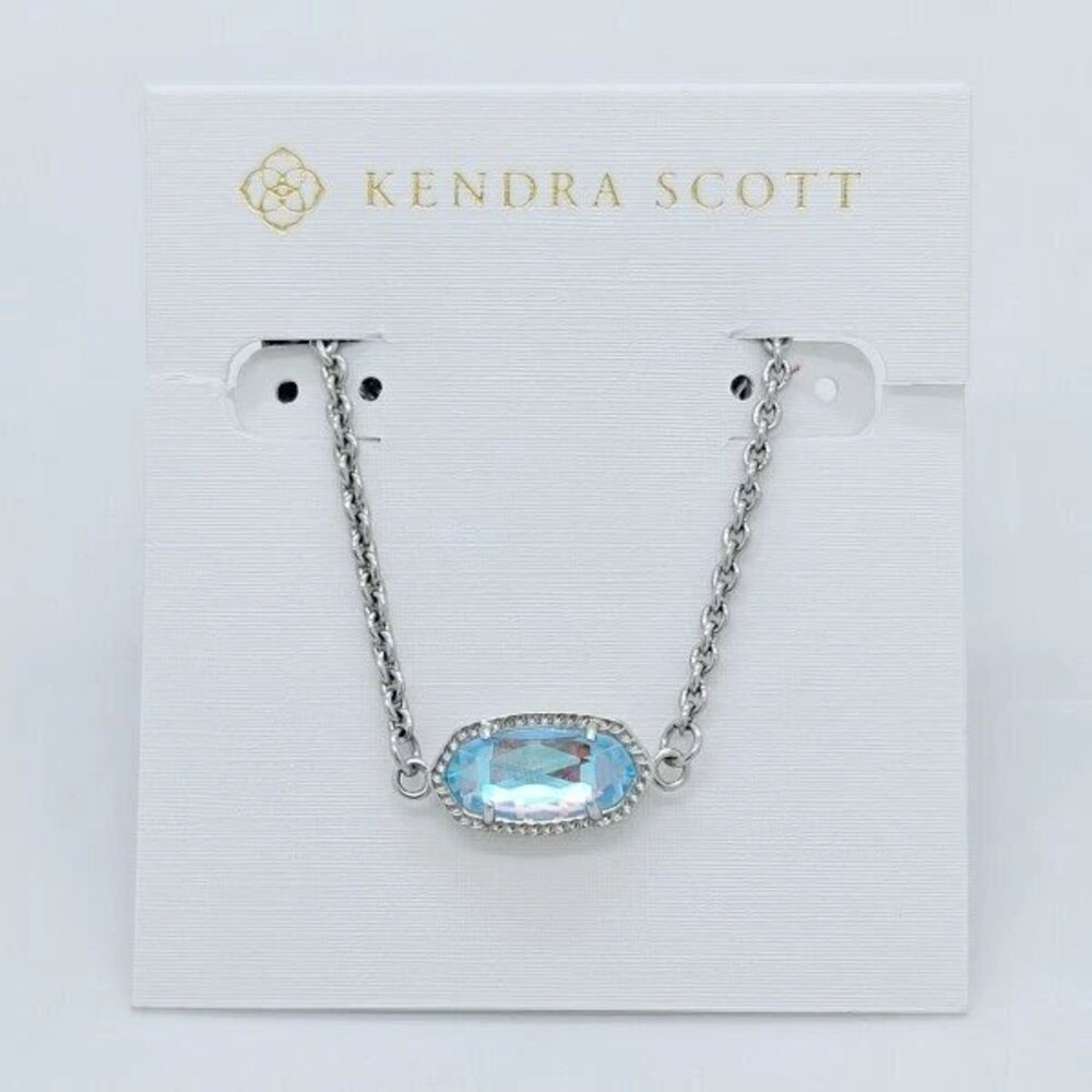 Kendra Scott Elaina Silver Adjustable Chain Bracelet In Dichroic Glass